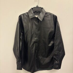 Calvin Klein Women’s Faux Leather Shirt Jacket - New without tag